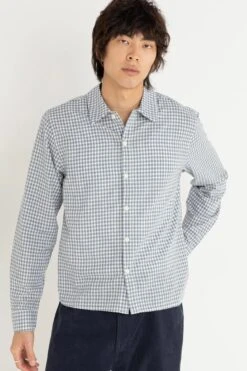 Rhythm Azul Check Long Sleeve Shirt Blue