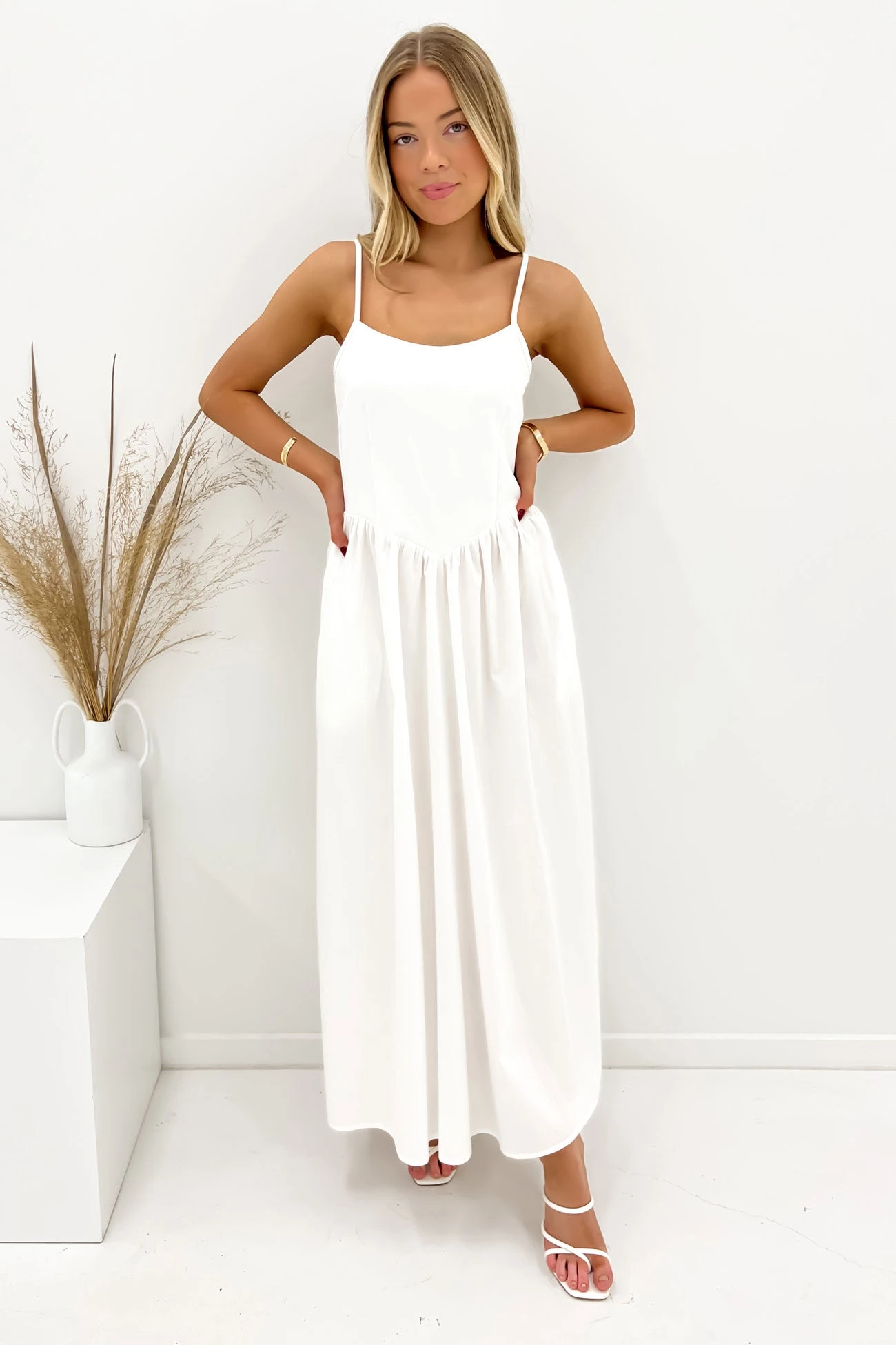 Barton Midi Dress White 1 Barton Midi Dress White