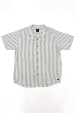 RVCA Beat Stripe Short Sleeve Shirt Green Tea