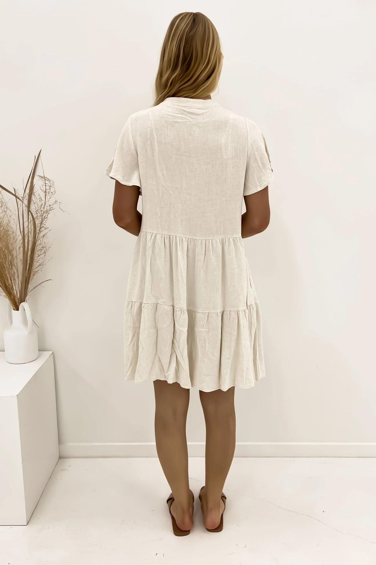 Blaire Mini Dress Natural 4 Blaire Mini Dress Natural - Image 4