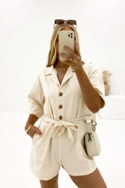 Rhythm Boiler Playsuit Cream