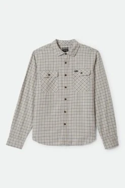 Brixton Bowery Light Weight Ultra Flannel Whitecap Basalt