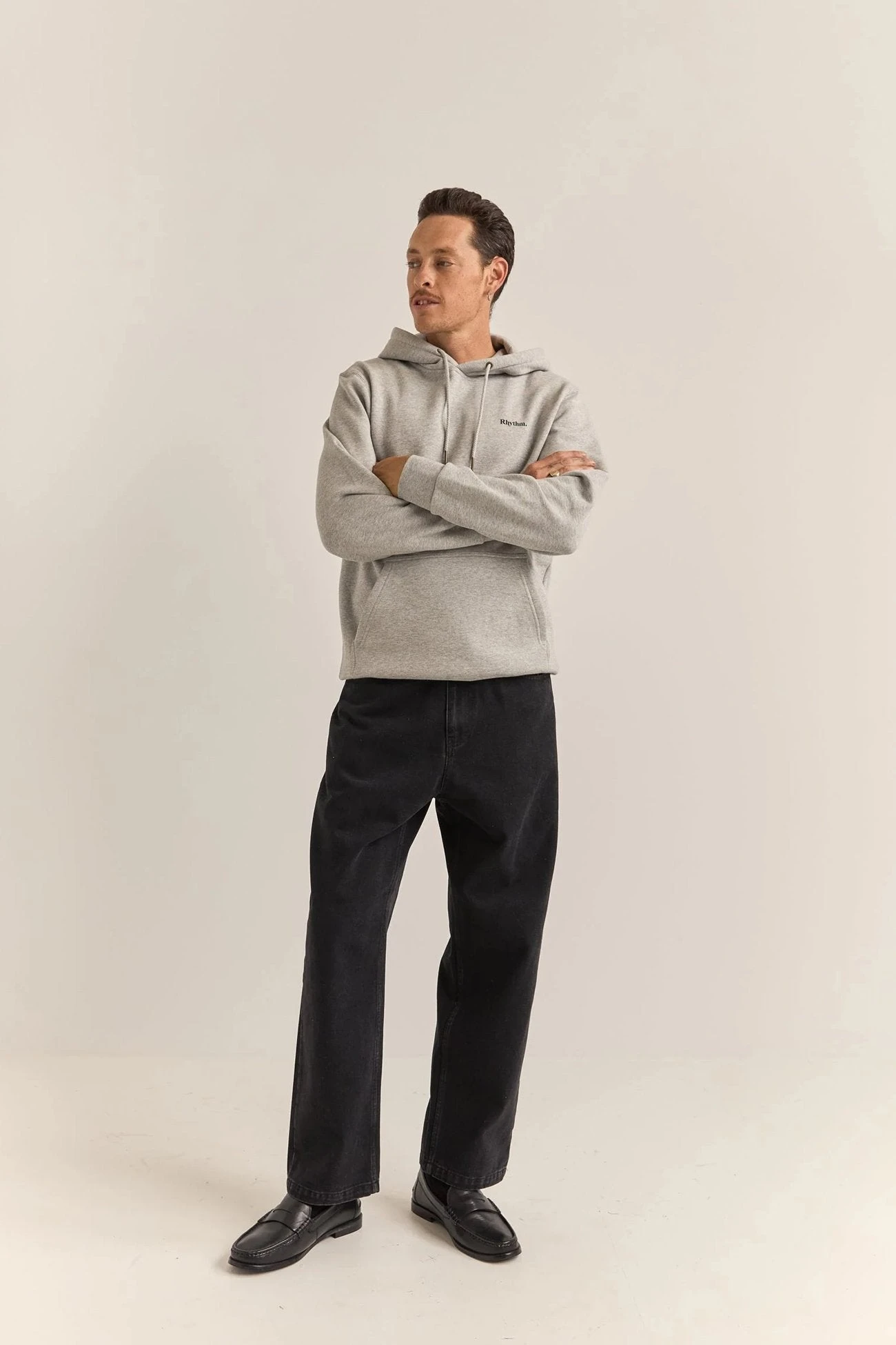 Rhythm Brand Fleece Hood Grey Heather 3 Rhythm Brand Fleece Hood Grey Heather - Image 3