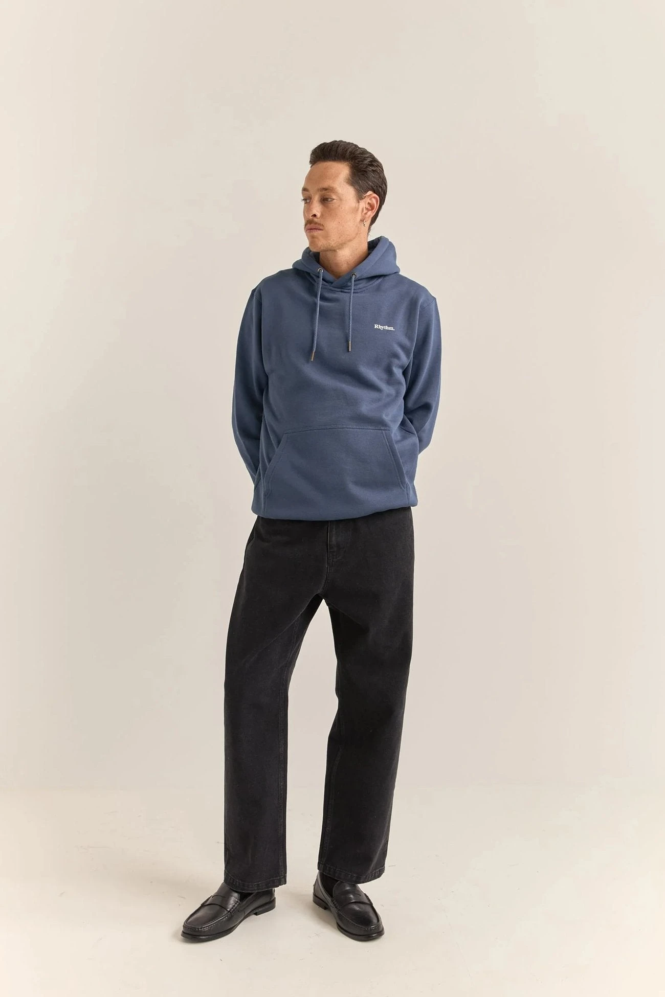 Rhythm Brand Fleece Hood Navy 3 Rhythm Brand Fleece Hood Navy - Image 3