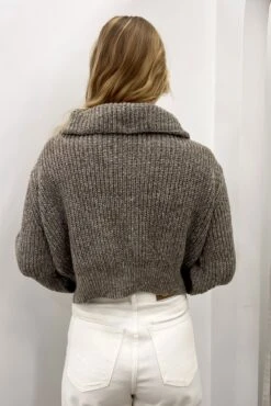 Briony 1/4 Zip Knit Jumper Mocha 5 Briony 1/4 Zip Knit Jumper Mocha -Jean Jail Shop Briony 1 4 Zip Knit Jumper Mocha bjpg