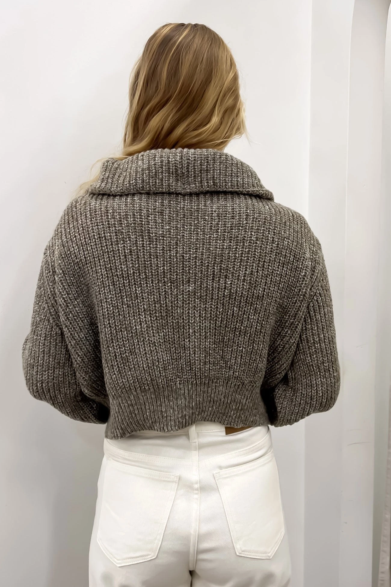 Briony 1/4 Zip Knit Jumper Mocha 3 Briony 1/4 Zip Knit Jumper Mocha - Image 3