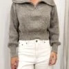 Briony 1/4 Zip Knit Jumper Mocha