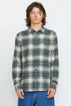 Volcom Caden Plaid Long Sleeve Shirt Dark Slate