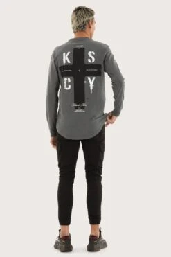 Cautious Dual Curved Long Sleeve Tee Pigment Charcoal -Jean Jail Shop Cautious Dual Curved Long Sleeve Tee Pigment Charcoal b1