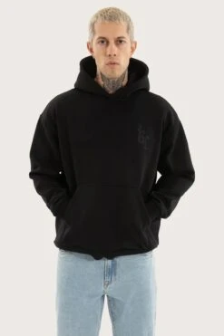 Chained Relaxed Hoodie Jet Black