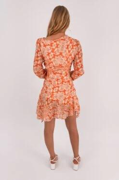 Charla Mini Dress Orange Floral 9 Charla Mini Dress Orange Floral -Jean Jail Shop Charla Mini Dress Orange Floral b