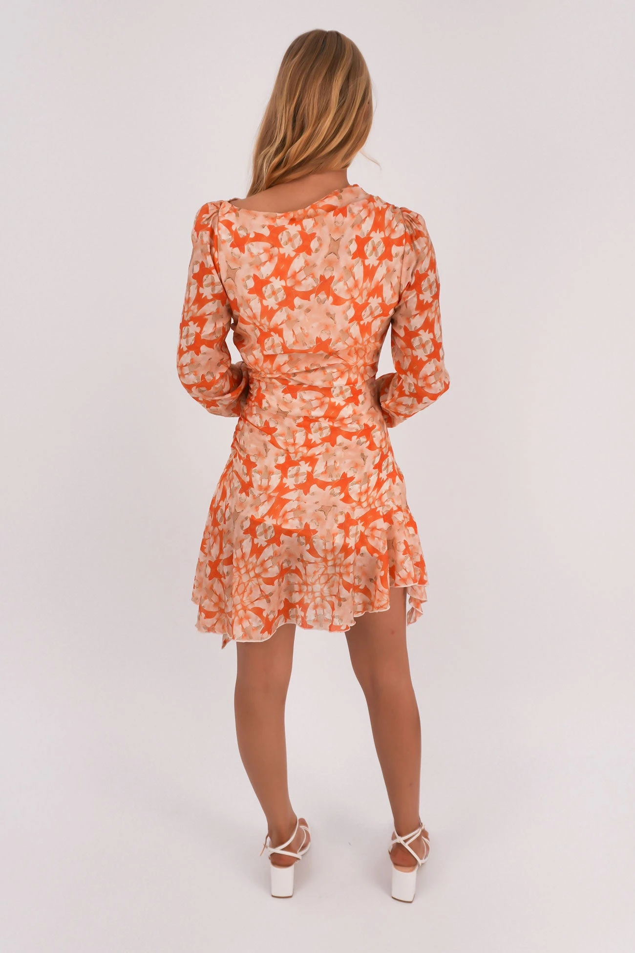 Charla Mini Dress Orange Floral 5 Charla Mini Dress Orange Floral - Image 5
