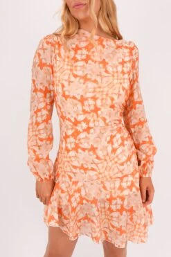 Charla Mini Dress Orange Floral 7 Charla Mini Dress Orange Floral -Jean Jail Shop Charla Mini Dress Orange Floral f4