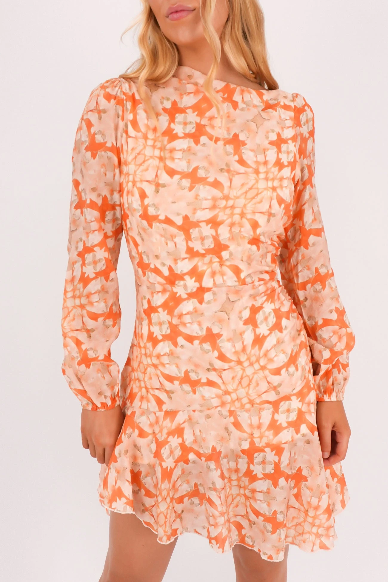 Charla Mini Dress Orange Floral 3 Charla Mini Dress Orange Floral - Image 3