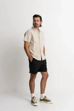 Rhythm Classic Linen Short Sleeve Shirt Sand -Jean Jail Shop Classic Linen Short Sleeve Shirt Sand6jpeg