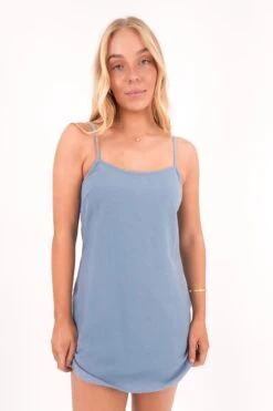 Rhythm Classic Slip Dress Steel Blue