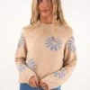 Corey Knit Jumper Tan Blue