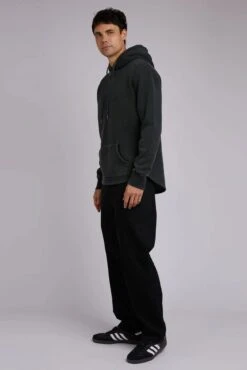 Curved Hem Hoody Dark Green -Jean Jail Shop Curved Hem Hoody Dark Green sjpg