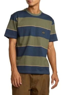 RVCA Dayshift Stripe Short Sleeve Moody Blue