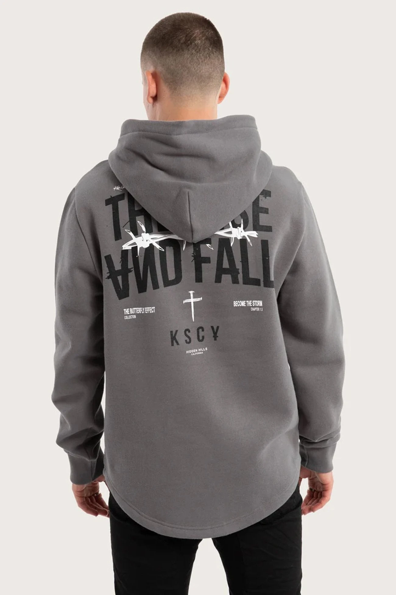 Diluted Dual Curved Hoodie Charcoal 2 Diluted Dual Curved Hoodie Charcoal - Image 2