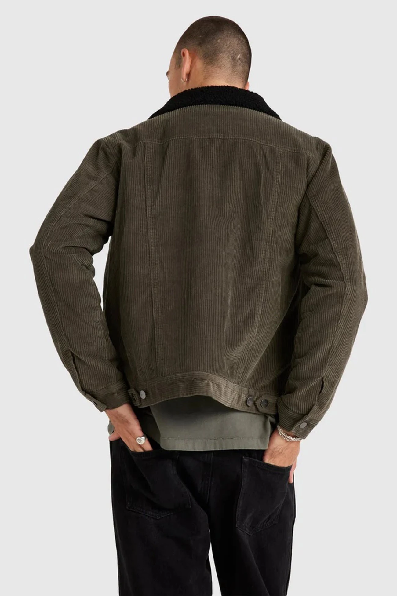 RVCA Easy Trucker Sherpa Jacket Olive 2 RVCA Easy Trucker Sherpa Jacket Olive - Image 2