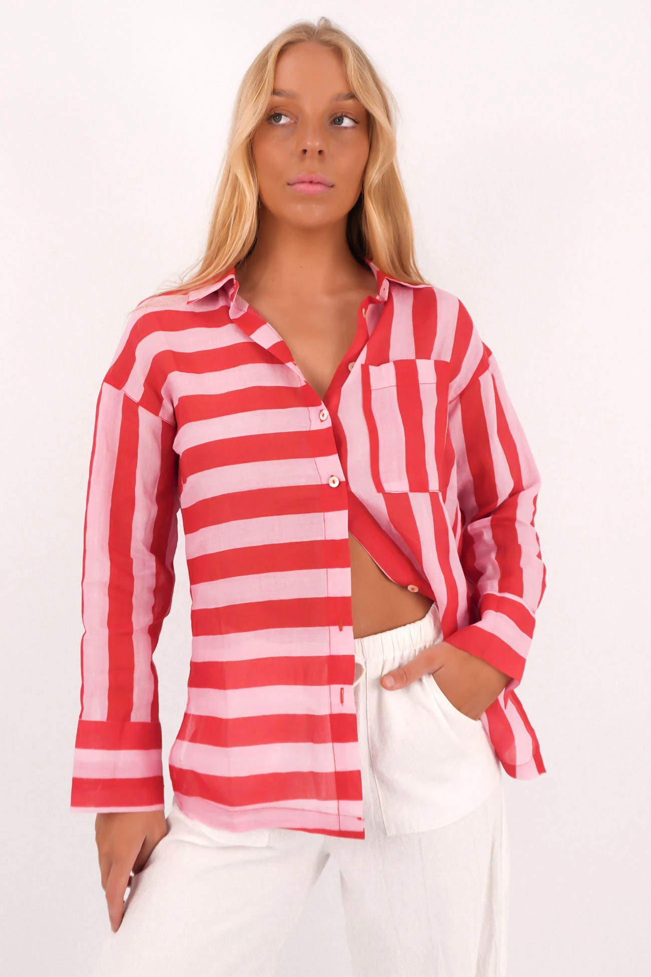 Elektra Long Sleeve Shirt Pink Red 1 Elektra Long Sleeve Shirt Pink Red
