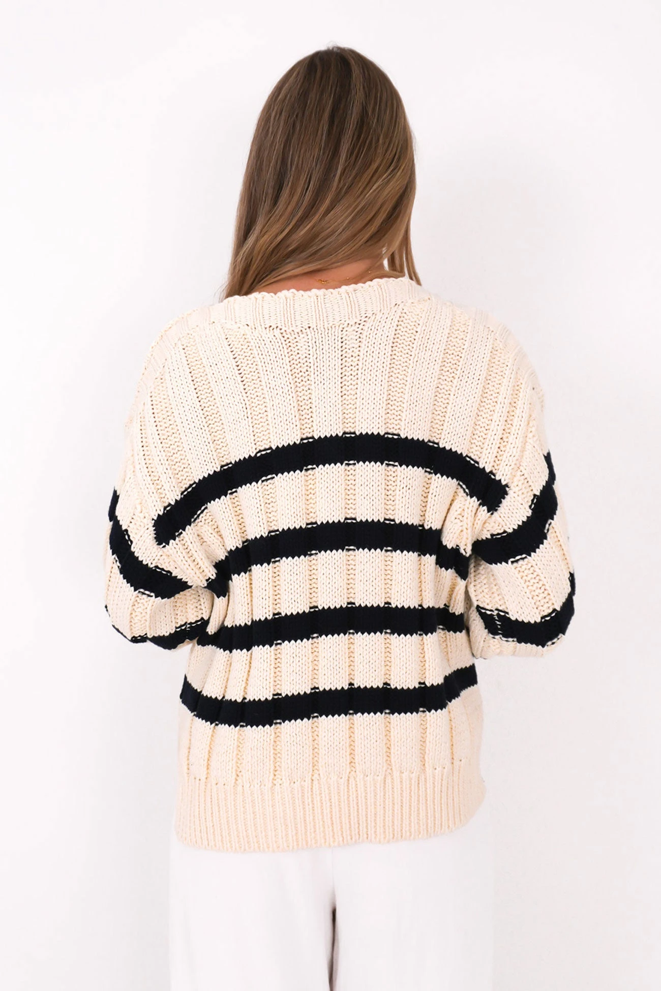 Elettra Knit Cream Stripe 3 Elettra Knit Cream Stripe - Image 3