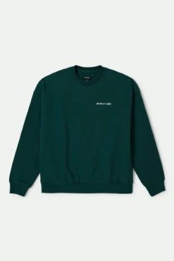 Brixton Embroidered Heavy Weight Crew Deep Emerald