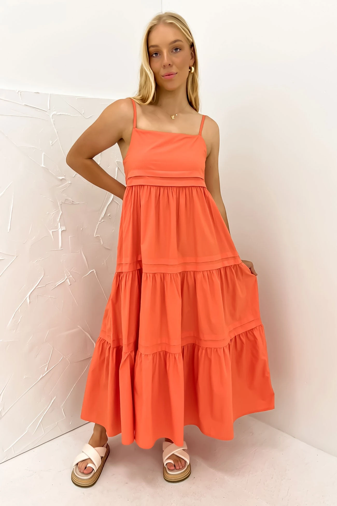 Esme Maxi Dress Coral 2 Esme Maxi Dress Coral - Image 2