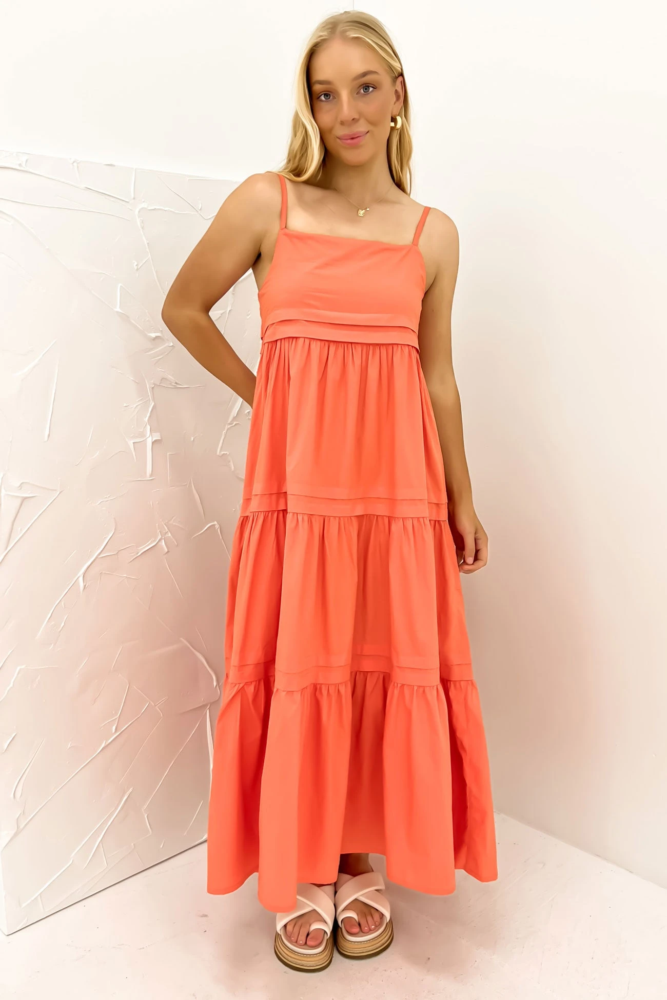 Esme Maxi Dress Coral 1 Esme Maxi Dress Coral