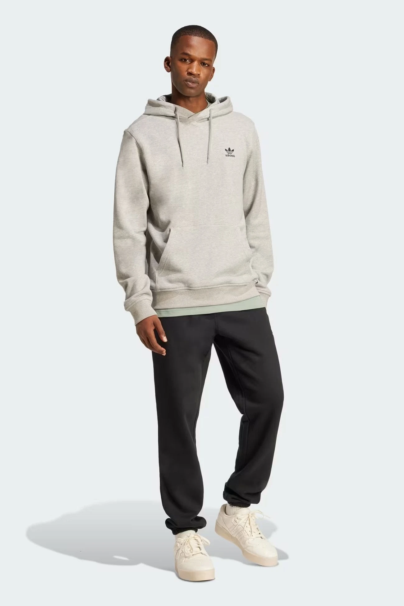 ADIDAS Essential Hoodie FT Medium Grey Heather 3 ADIDAS Essential Hoodie FT Medium Grey Heather - Image 3