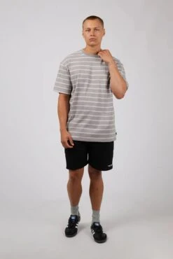 Essential Theory Stripe Tee Grey -Jean Jail Shop Essential Theory Stripe Tee Grey f1jpg