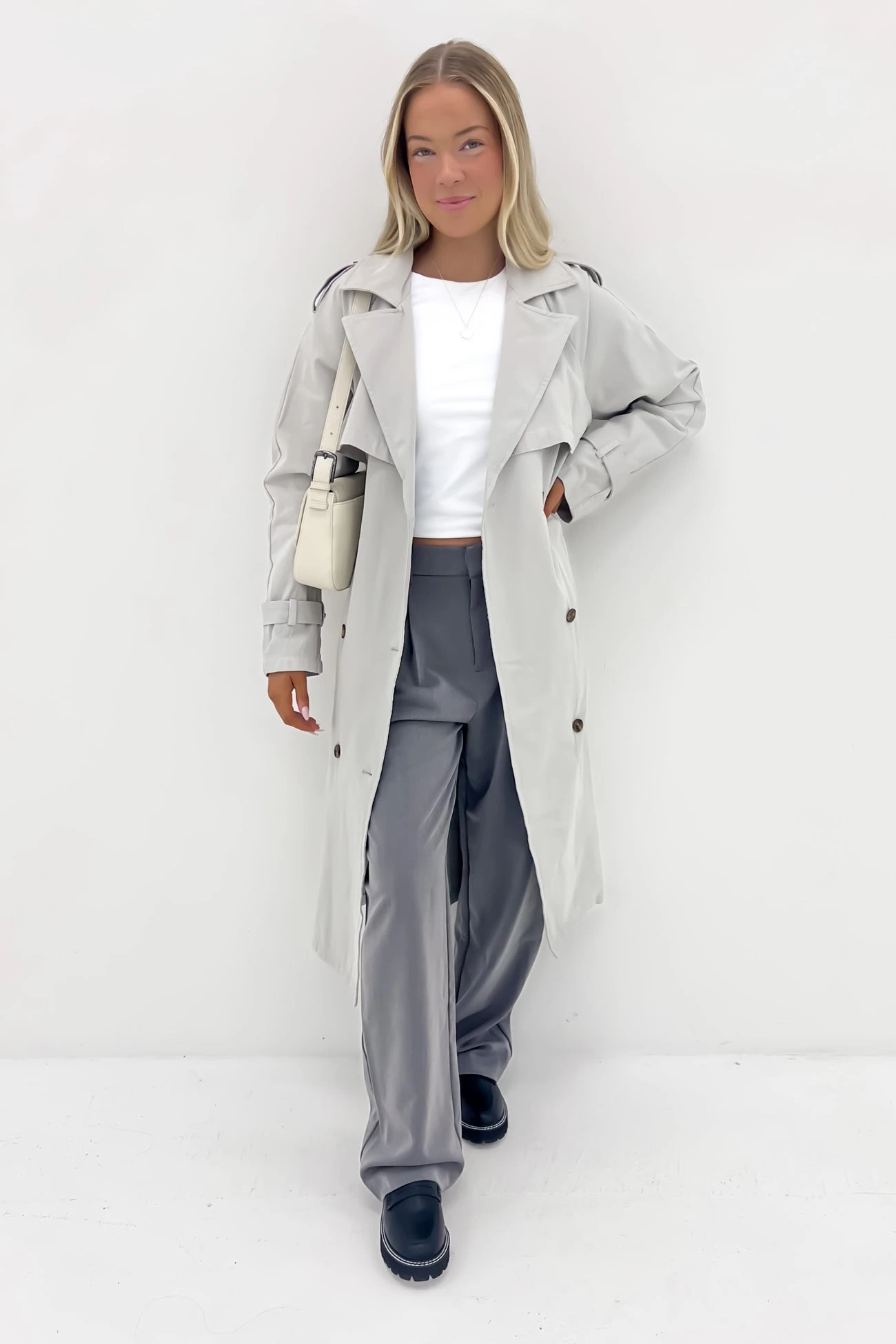 Eve Trench Coat Grey 2 Eve Trench Coat Grey - Image 2
