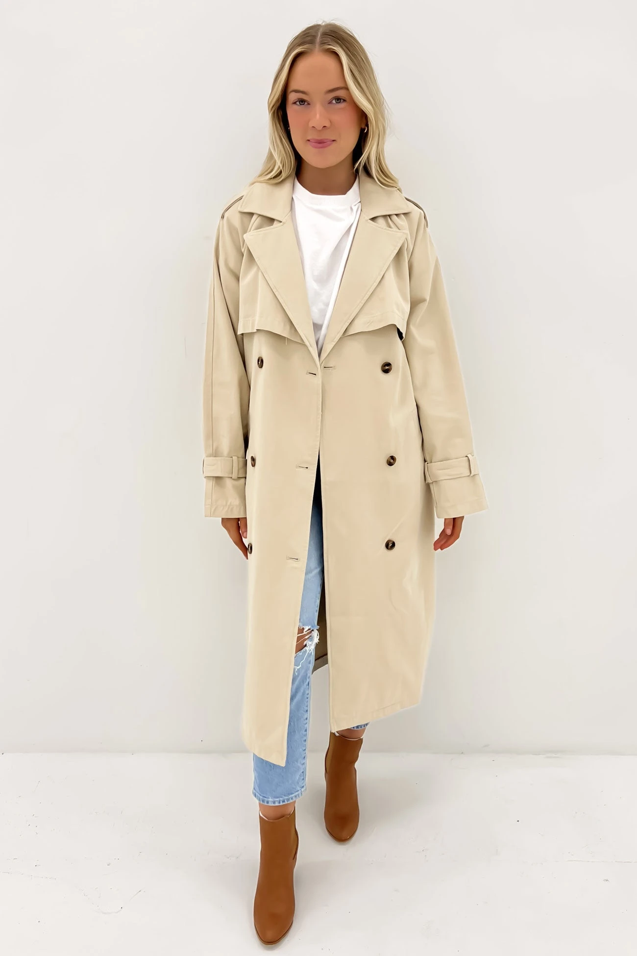 Eve Trench Coat Tan 3 Eve Trench Coat Tan - Image 3