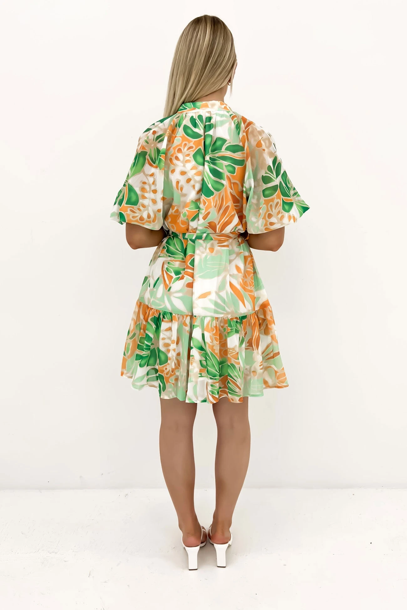 Gabby Mini Dress Green Miami Floral 4 Gabby Mini Dress Green Miami Floral - Image 4