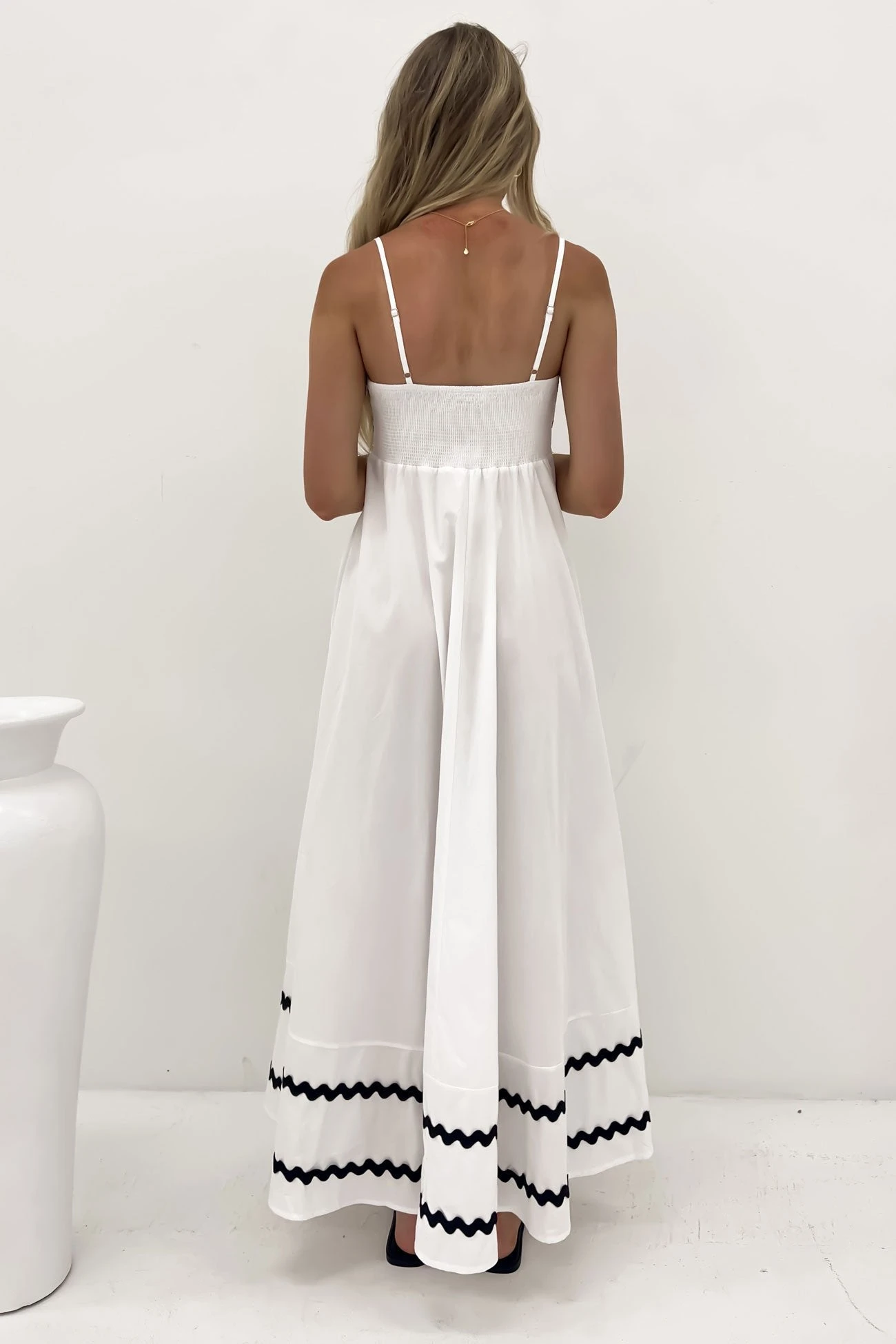 Gemma Maxi Dress White Black 4 Gemma Maxi Dress White Black - Image 4