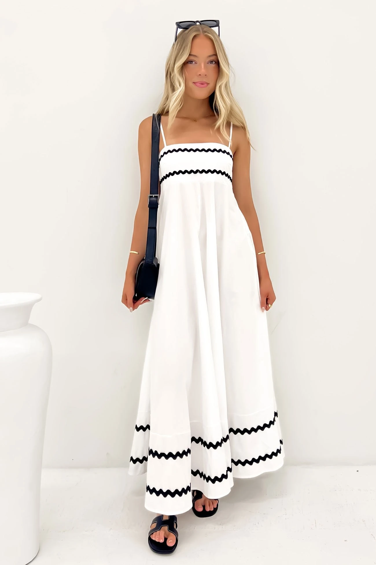 Gemma Maxi Dress White Black 3 Gemma Maxi Dress White Black - Image 3