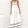 Gemma Maxi Dress White Black