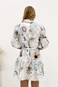 Georgi Mini Dress Blue Wonderland -Jean Jail Shop Georgi Mini Dress Blue Wonderland b