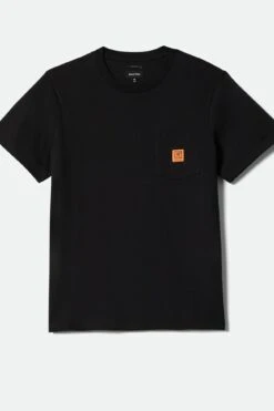 Brixton Global Heavy Weight Short Sleeve Boxy Pocket Tee Black