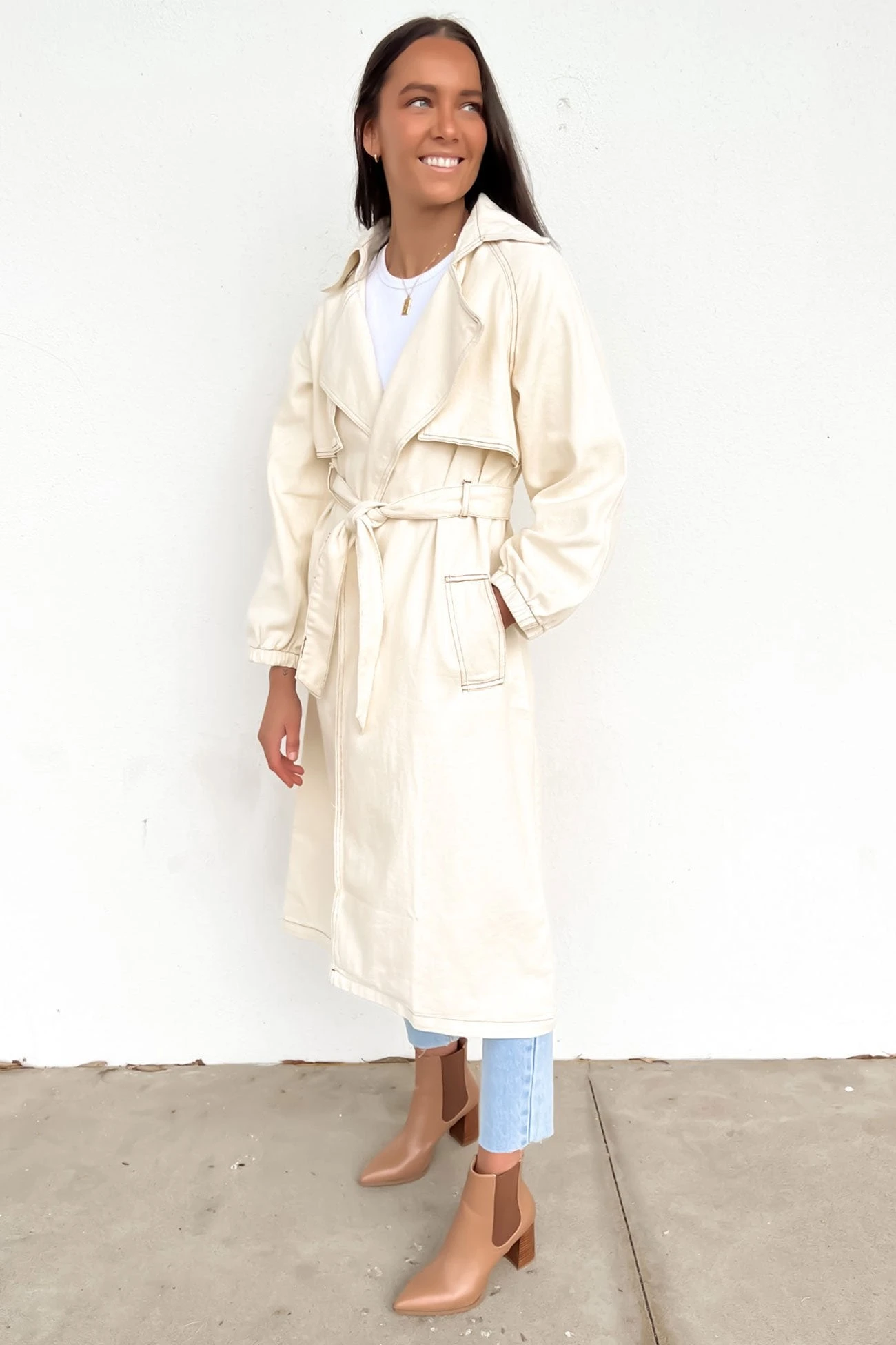 Harry Denim Trench Ecru 2 Harry Denim Trench Ecru - Image 2