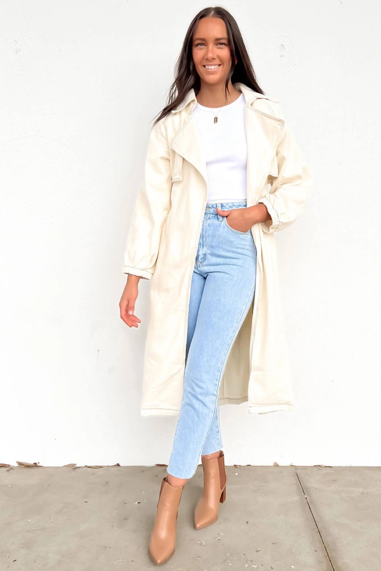 Harry Denim Trench Ecru 3 Harry Denim Trench Ecru - Image 3