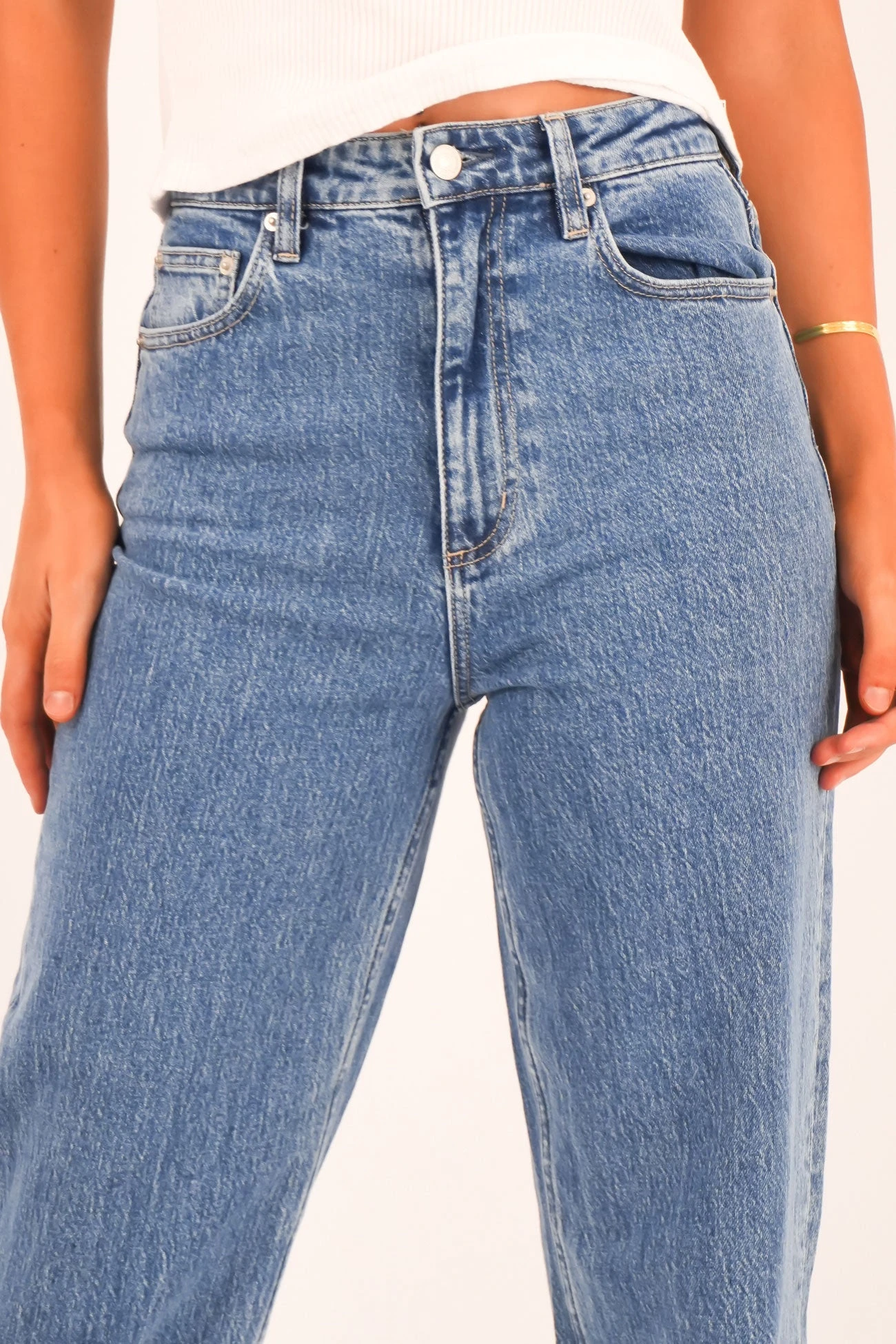 Lee High Straight Crop Jean Cobalt Blue 2 Lee High Straight Crop Jean Cobalt Blue - Image 2