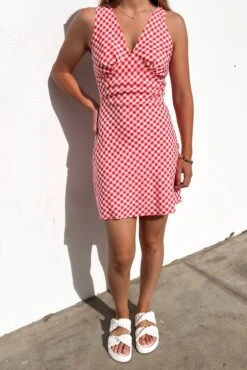 Holden Mini Dress Red Gingham -Jean Jail Shop Holden Mini Dress Red Gingham f66jpg