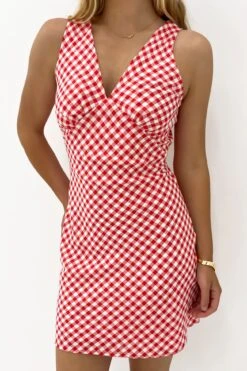 Holden Mini Dress Red Gingham -Jean Jail Shop Holden Mini Dress Red Gingham fcjpg