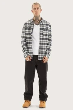 Horizons Long Sleeve Shirt Grey Check 5 Horizons Long Sleeve Shirt Grey Check -Jean Jail Shop Horizons Long Sleeve Shirt Grey Check f1