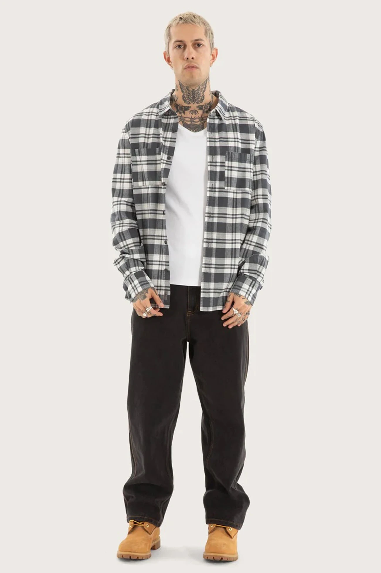 Horizons Long Sleeve Shirt Grey Check 3 Horizons Long Sleeve Shirt Grey Check - Image 3