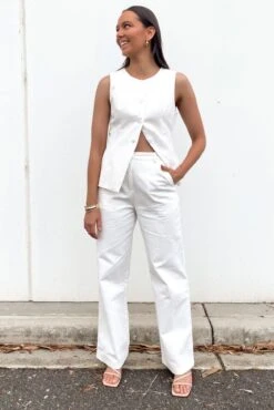 Hugh Pant White 6 Hugh Pant White -Jean Jail Shop Hugh Vest White 1jpg