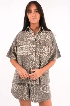 Hutton Denim Set Leopard