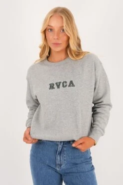 RVCA Ivy League Classic Crew Grey Marle